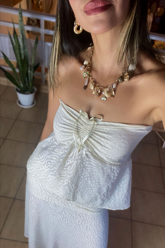 Top Perla marfil
